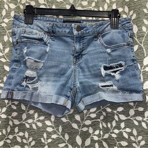 Aeropostale Distressed Blue Denim Women Shorts